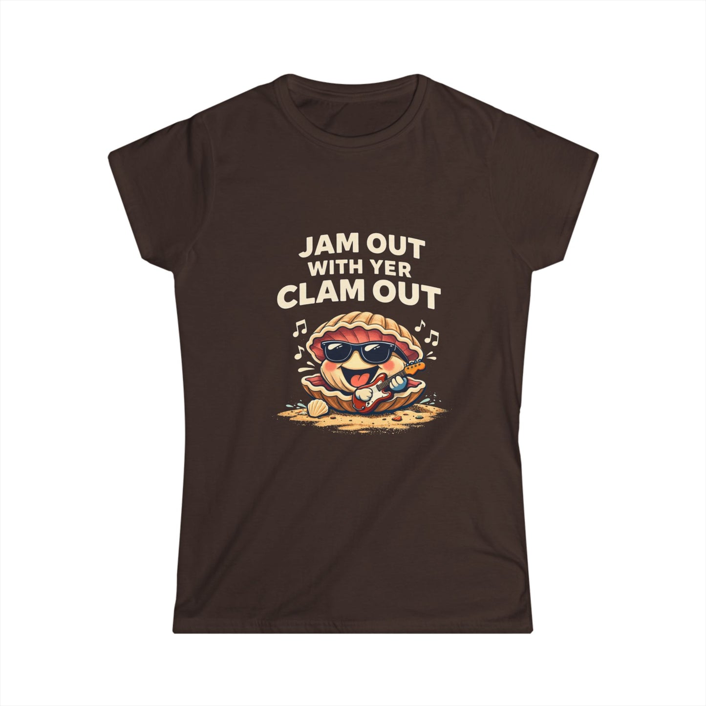 Jam Out With Yer Clam Out T-Shirt — Cute Cartoon Clam Music Tee for Women