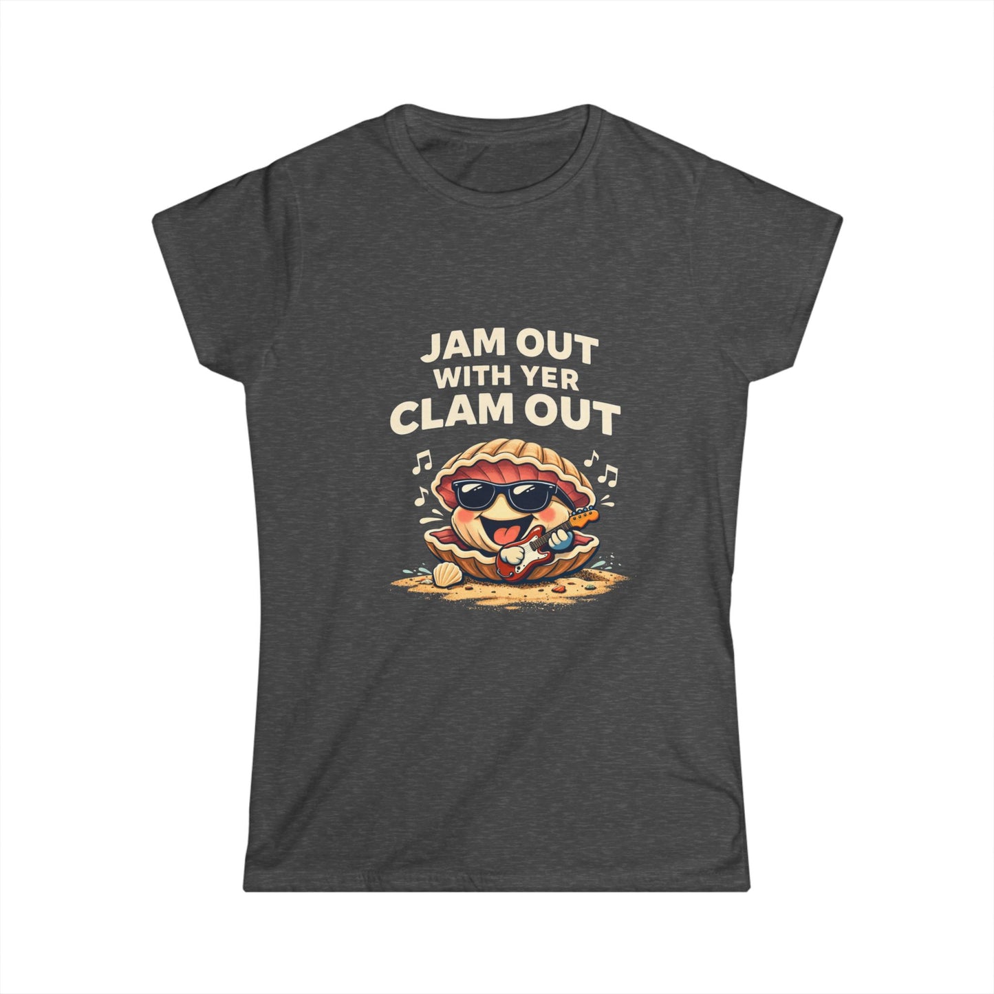 Jam Out With Yer Clam Out T-Shirt — Cute Cartoon Clam Music Tee for Women
