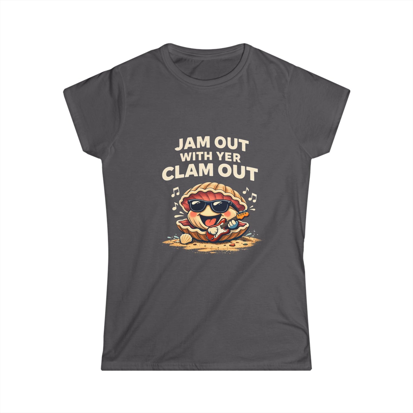 Jam Out With Yer Clam Out T-Shirt — Cute Cartoon Clam Music Tee for Women