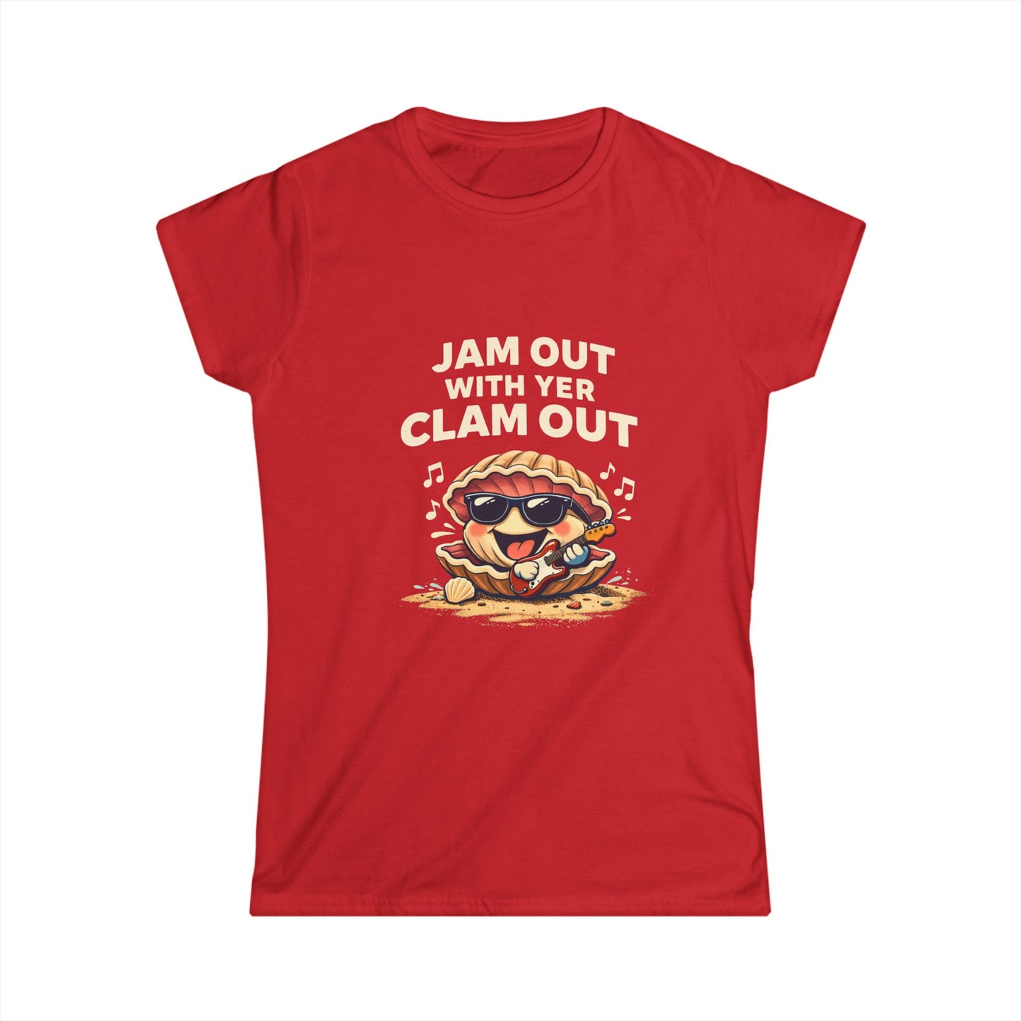 Jam Out With Yer Clam Out T-Shirt — Cute Cartoon Clam Music Tee for Women