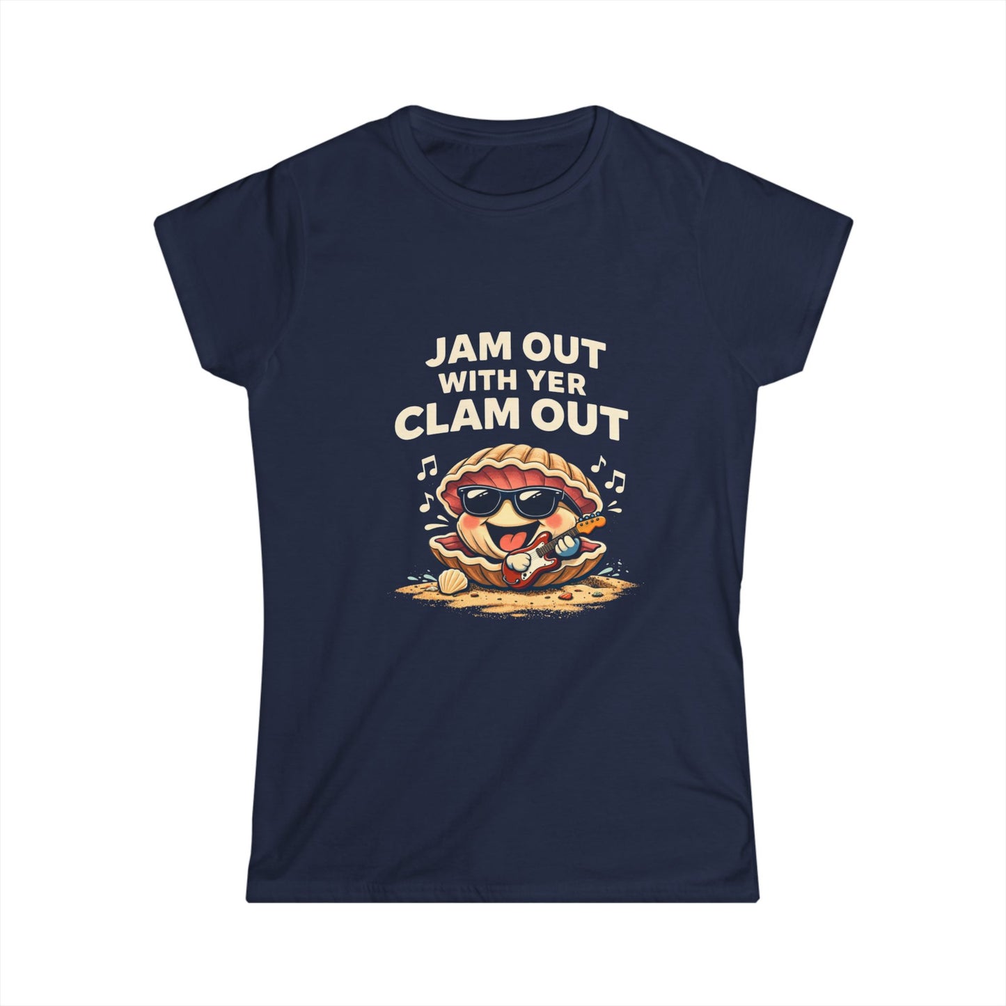 Jam Out With Yer Clam Out T-Shirt — Cute Cartoon Clam Music Tee for Women